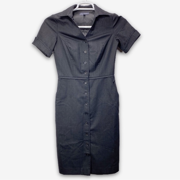 american airlines Dresses & Skirts - American Airlines Grey Womens Button Up Uniform Dress Size 0 Short Sleeve